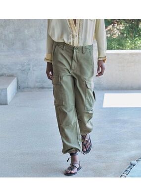 Zara Olive Cargo Pants with Utility Pockets